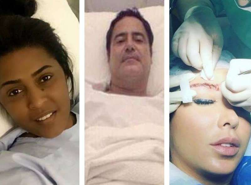 صور تراها لأول مرة التقطت للنجوم العرب خلال تواجدهم في غرف العمليات في المستشفيات..لن تتخيل أشكالهم!